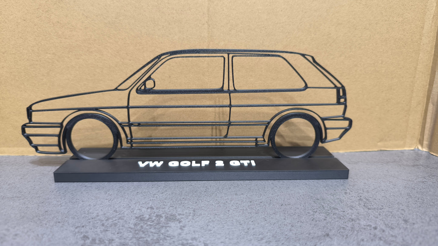 VW Golf 2 GTI Modell Silhouette DEKO GESCHENK