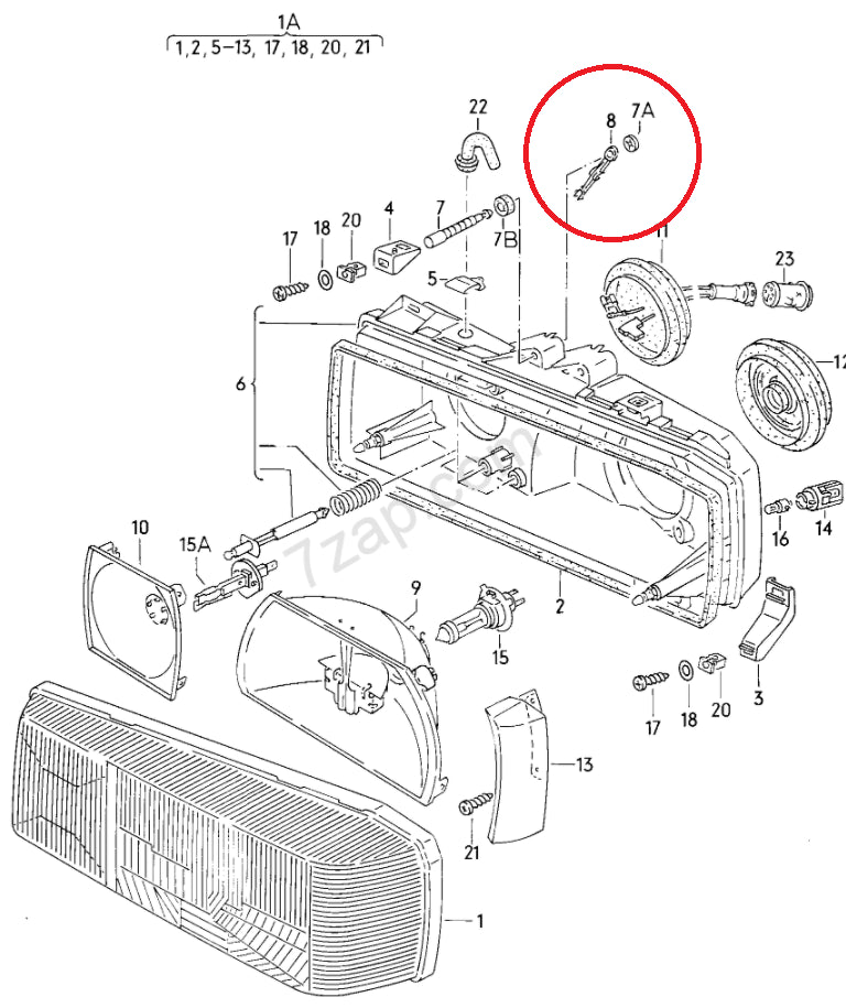 Audi 80/90 Coupe Urquattro TYP 81/85 (B2) Scheinwerfer Versteller  855941145A / 855941145B