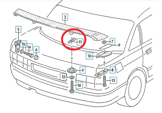 Audi 80 90 Alu Heckspoiler Unterlagen Mitte (außen) 893827981